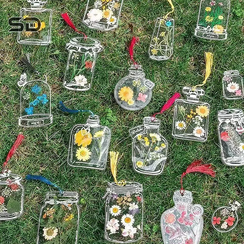 Signets créatifs transparents pour enfants, bricolage, fleurs séchées, échantillons de plantes, verrerie personnalisée, 20 pièces