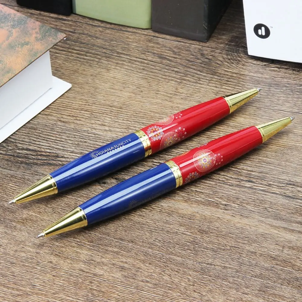 

Comfortable Thick Ballpoint Pen Smooth Writing Double Headed Writing Pen Blue & Red Ink Metal Pocket Pen Journaling Pen