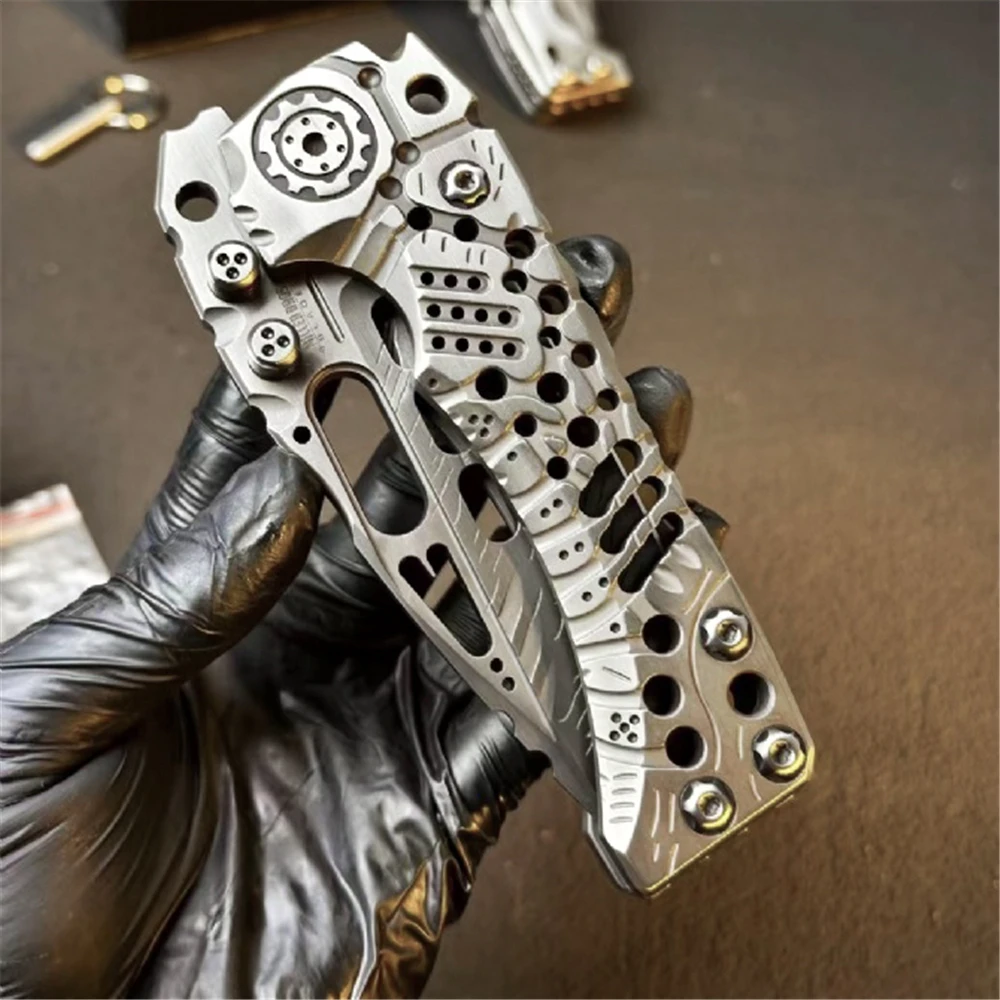 Coltello pieghevole T1 per carichi pesanti Z-Wear lama TC4 manico in lega di titanio campeggio sopravvivenza esterna coltello da caccia strumento di difesa per escursionismo