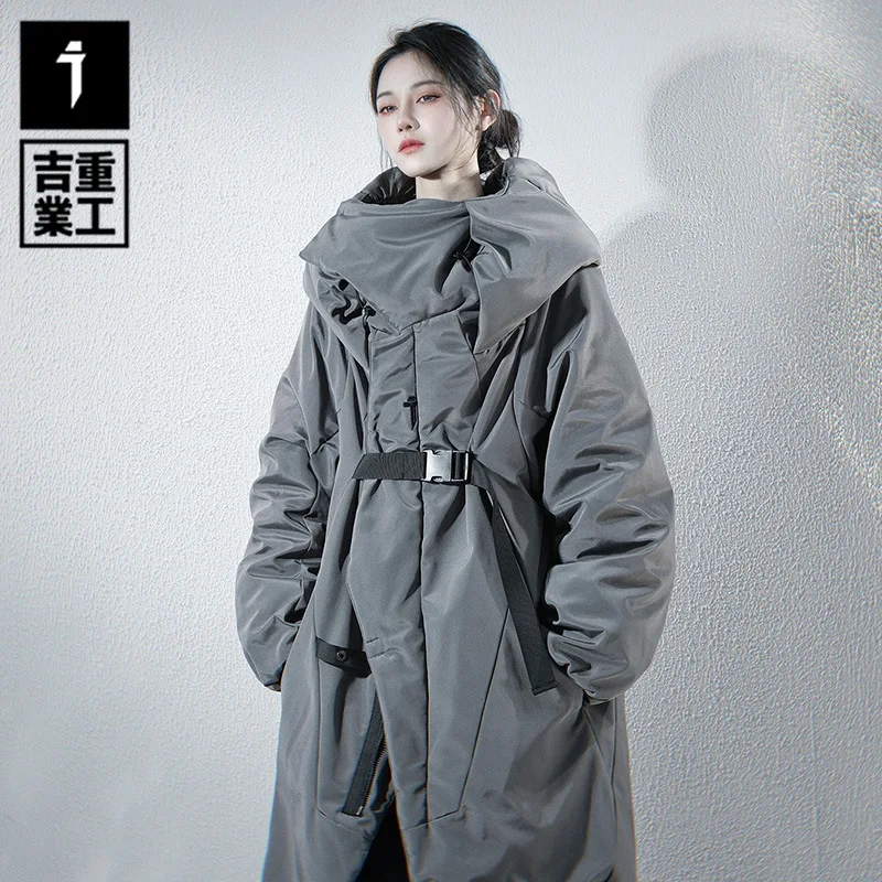 11 BYBB\'S DARK Tactical Function Long Parkas Jacket for Women Men Winter Thick Warm Padded Coats Couple Unisex Loose Parka