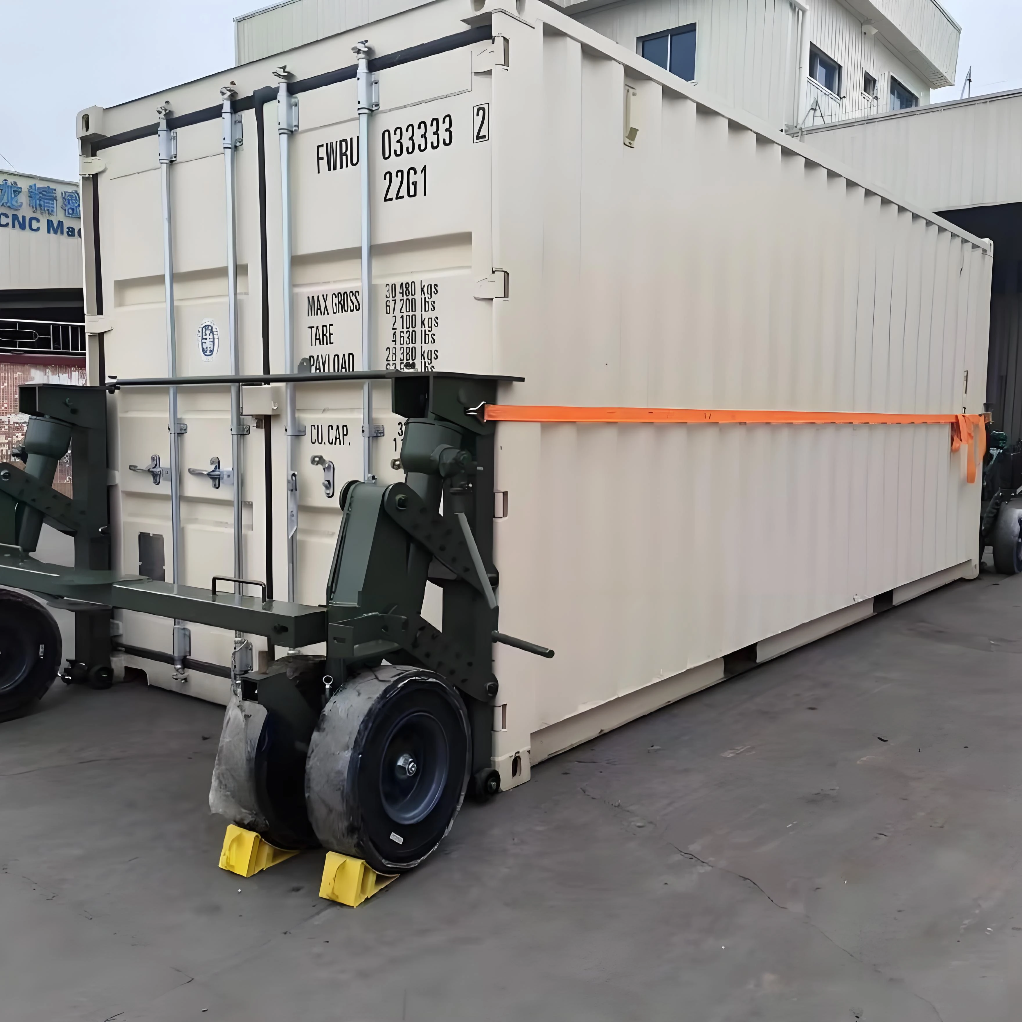 High Load Capacity 40tons 4pcs Rubber Super Heavy  Lifting Container Caster