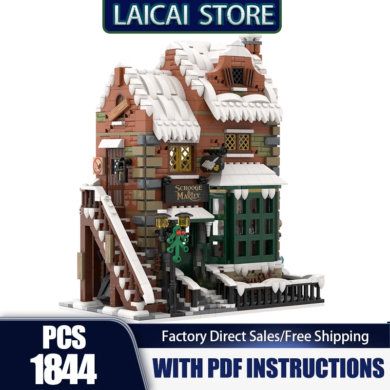 

CIty Street View Model Moc Building Bricks Christmas Winter Village Model Technology Gift Construstion DIY Assembly Holiday Toys