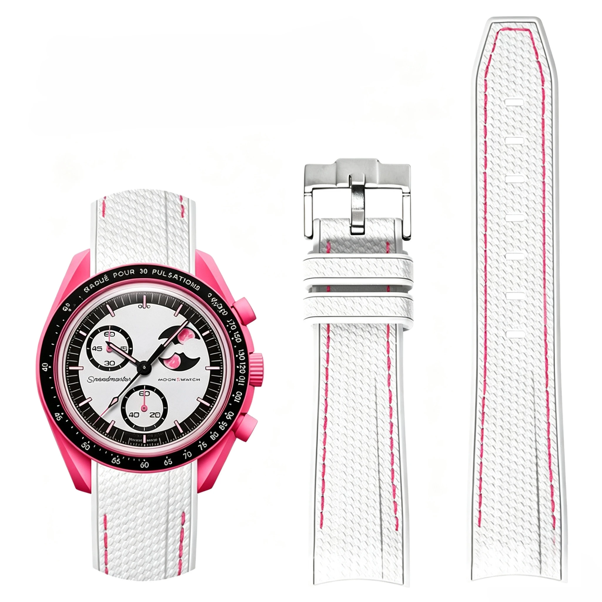 for Omega X Swatch Joint Moon Swatch Strap Curved End Rubber Silicone Bracelet for Seiko Seamaster 300 Watch Band 20mm Men Women