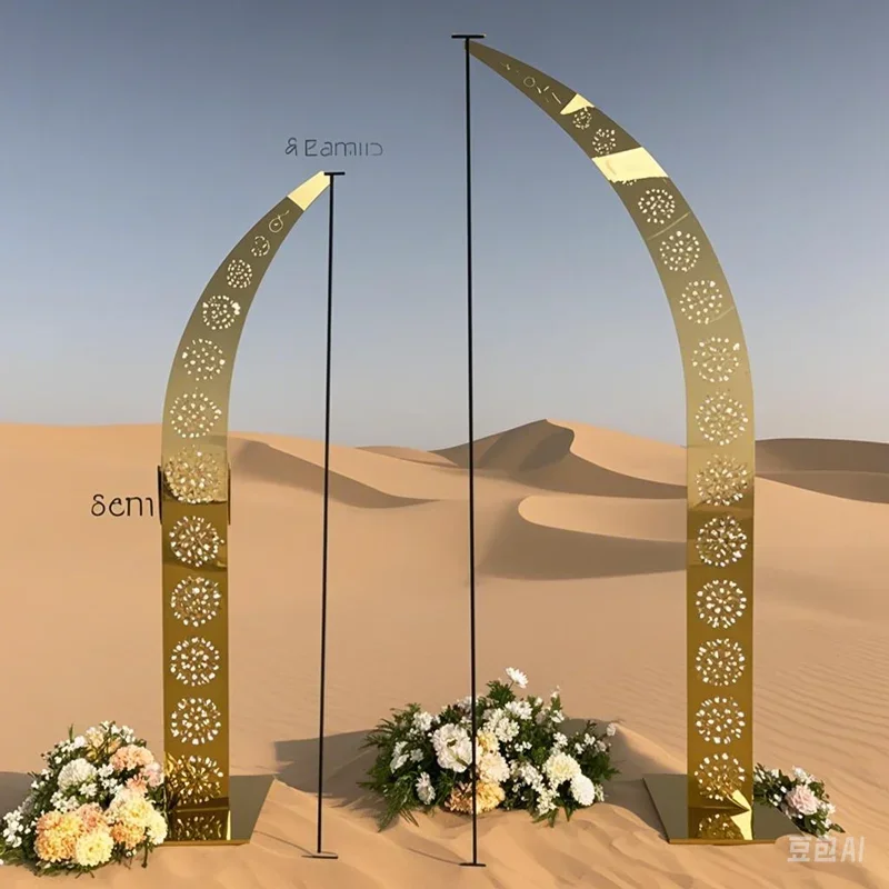 

2pcs Outdoor wedding scene ox horn door background screen shelf