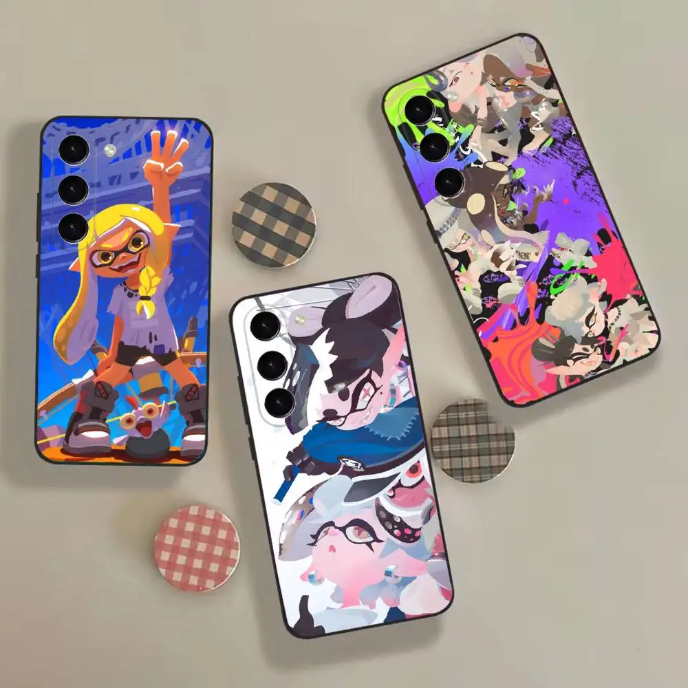 Cute Game Splatoon Fashion Phone Case For Samsung Galaxy A 22,71,53,52,51,72,73,J7,8,9 Soft Black Cover