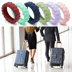 8PCS/Set Silicone Travel Luggage Caster Shoes Suitcase Parts Axles with Silent Sound Suitcase Wheels Protection Cover Luggage