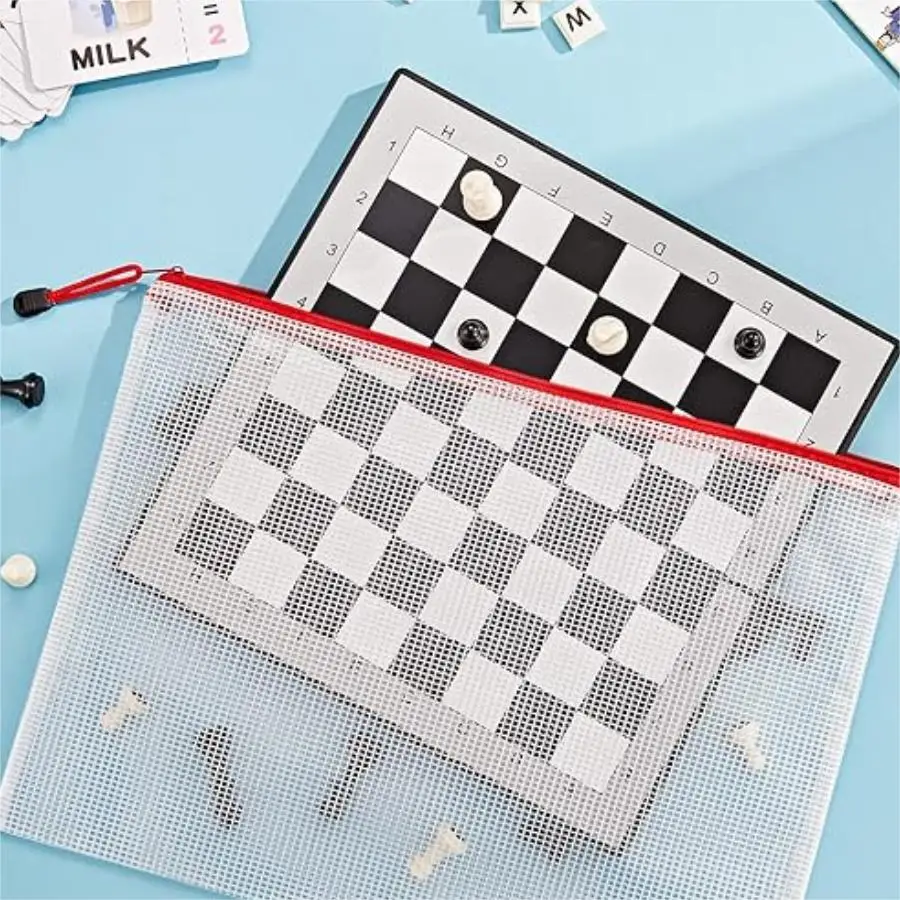 24pcs Mesh Zipper Pouch Bags, A4 Zipper Bags for Organizing Storage, Waterproof Zipper Pouches, Letter Size, File Bags