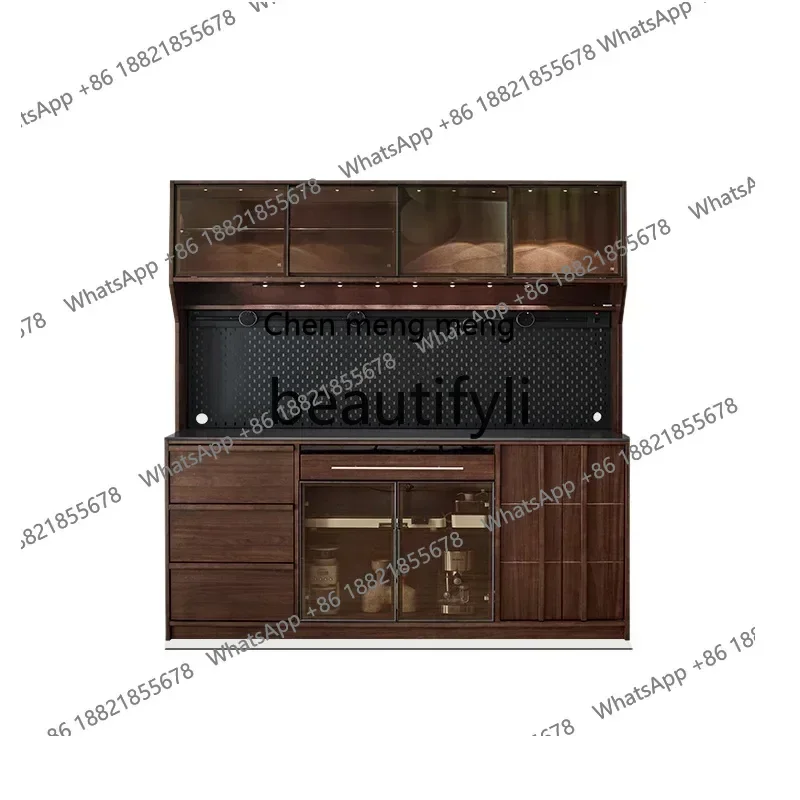 

French side cabinet integrated storage against the wall solid wood living room coffee cabinet retro wine cabinet