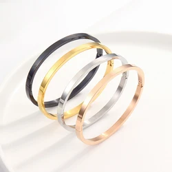 4mm/6mm/8mm Stainless Steel Blank Polished Stackable Bracelet for Women Men Lover Simple Plain Cuff Bangle Fashion Jewlery Gift