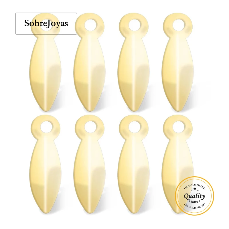 

Подвеска-подвеска в виде листьев 14 карат с наполнителем золота 2,7x9,6 мм, аксессуар для ювелирных изделий для DIY ювелирных изделий, оптовая продажа