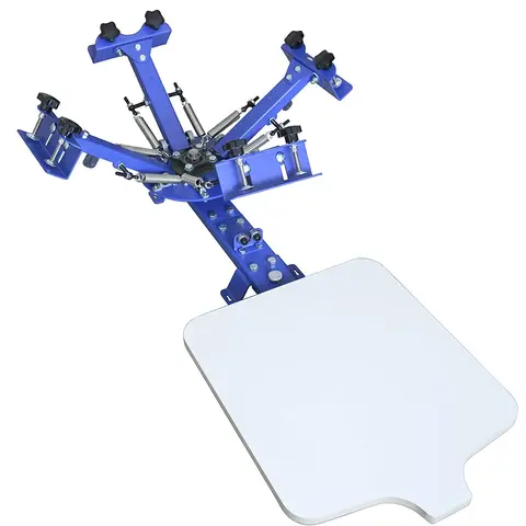 Silk Screen Printing Machine 4 Color 1 Station Screen Printer Screen Printing Press Equipment Table Type T-Shirt Press Printer