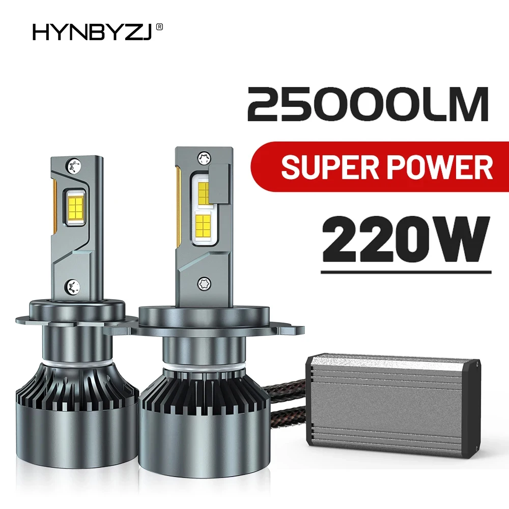 

HYNBYZJ H7 Led Headlight 6000K H1 H4 H8 H11 Led Bulb Fog Light 9012 Hir2 9005 HB3 9006 HB4 Auto Lamp 220W Turbo 6000K