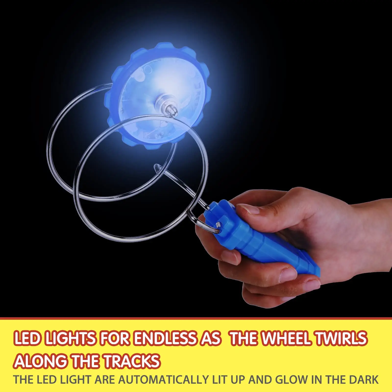 LED 라이트 업 마그네틱 오르빗 스피닝 탑 창의적인 트위스터 플래싱 자이로 휠 핸드 크랭크 마그네틱 중력 극복 스턴트 장난감