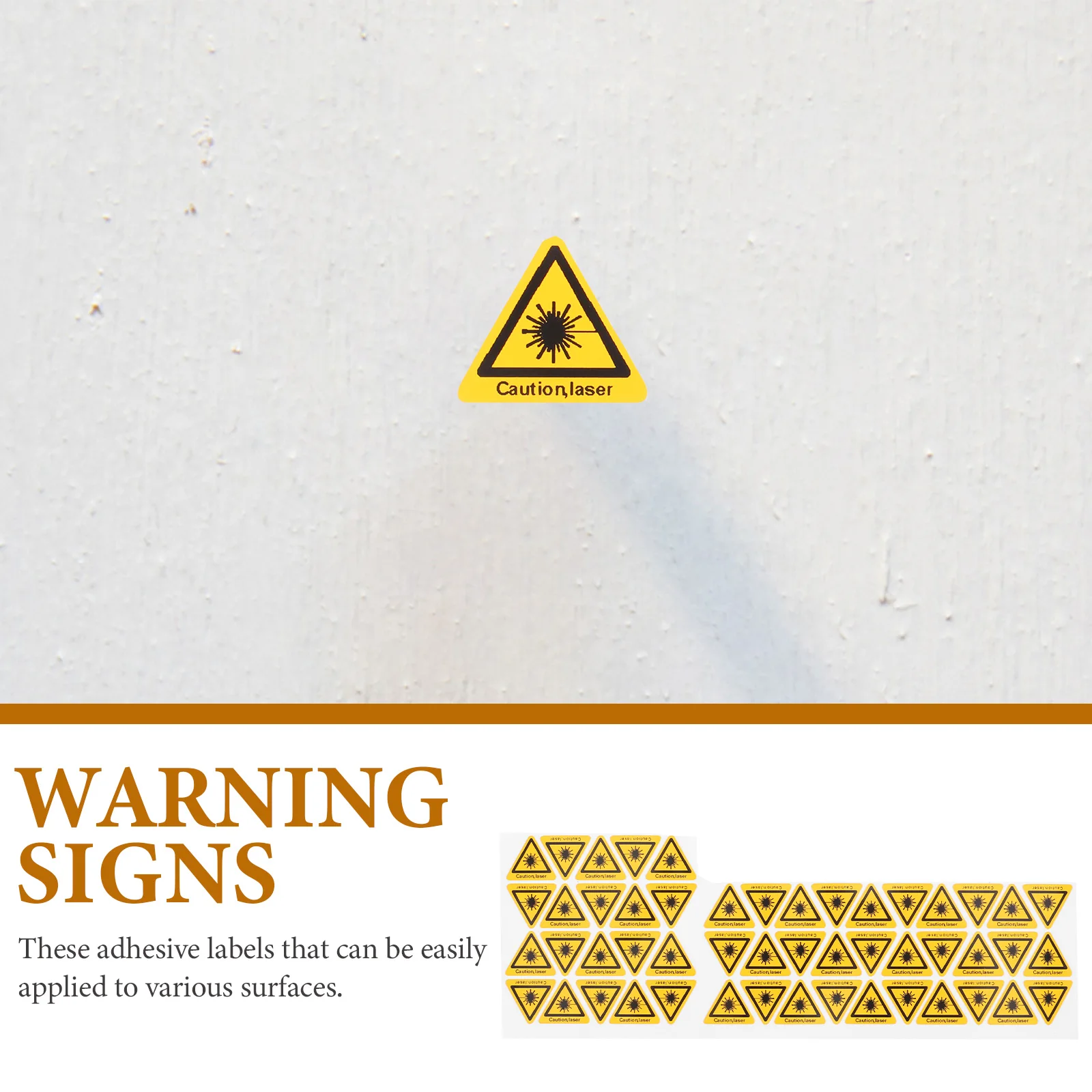 

50Pcs Laser Warning Decals Caution Laser Signs Potential Hazards Safety Sign Warning Signs