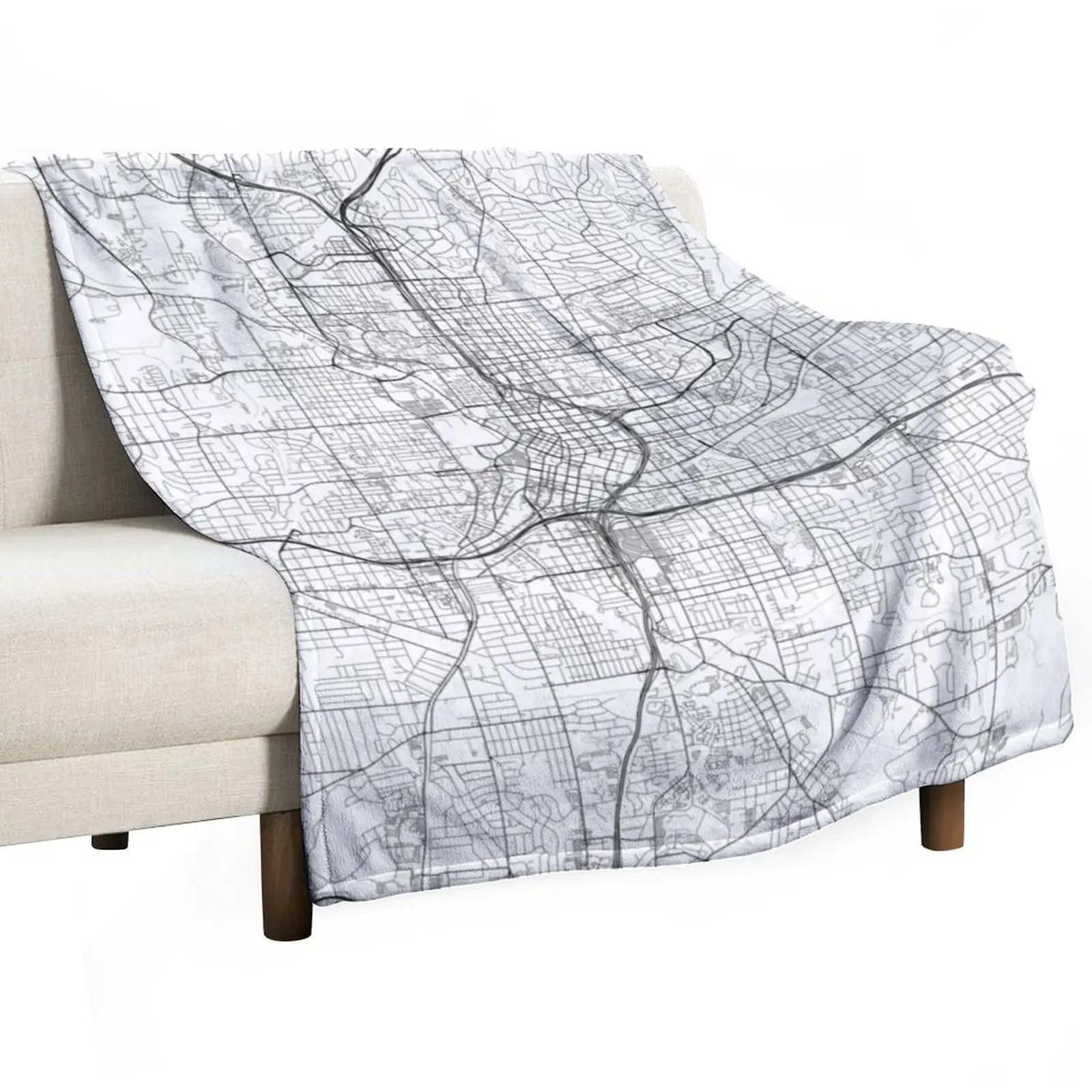 Atlanta GA Map Throw Blanket For Baby Fashion Sofas Summer Blankets