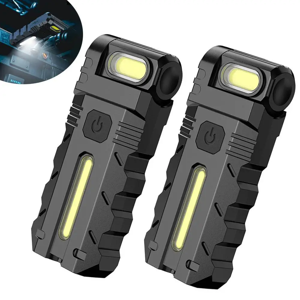 

Магнитный светодиодный фонарик EDC Карманный фонарик с вращающейся на 180 градусов головкой Портативный рабочий свет Плоский фонарик для экстренной помощи на открытом воздухе