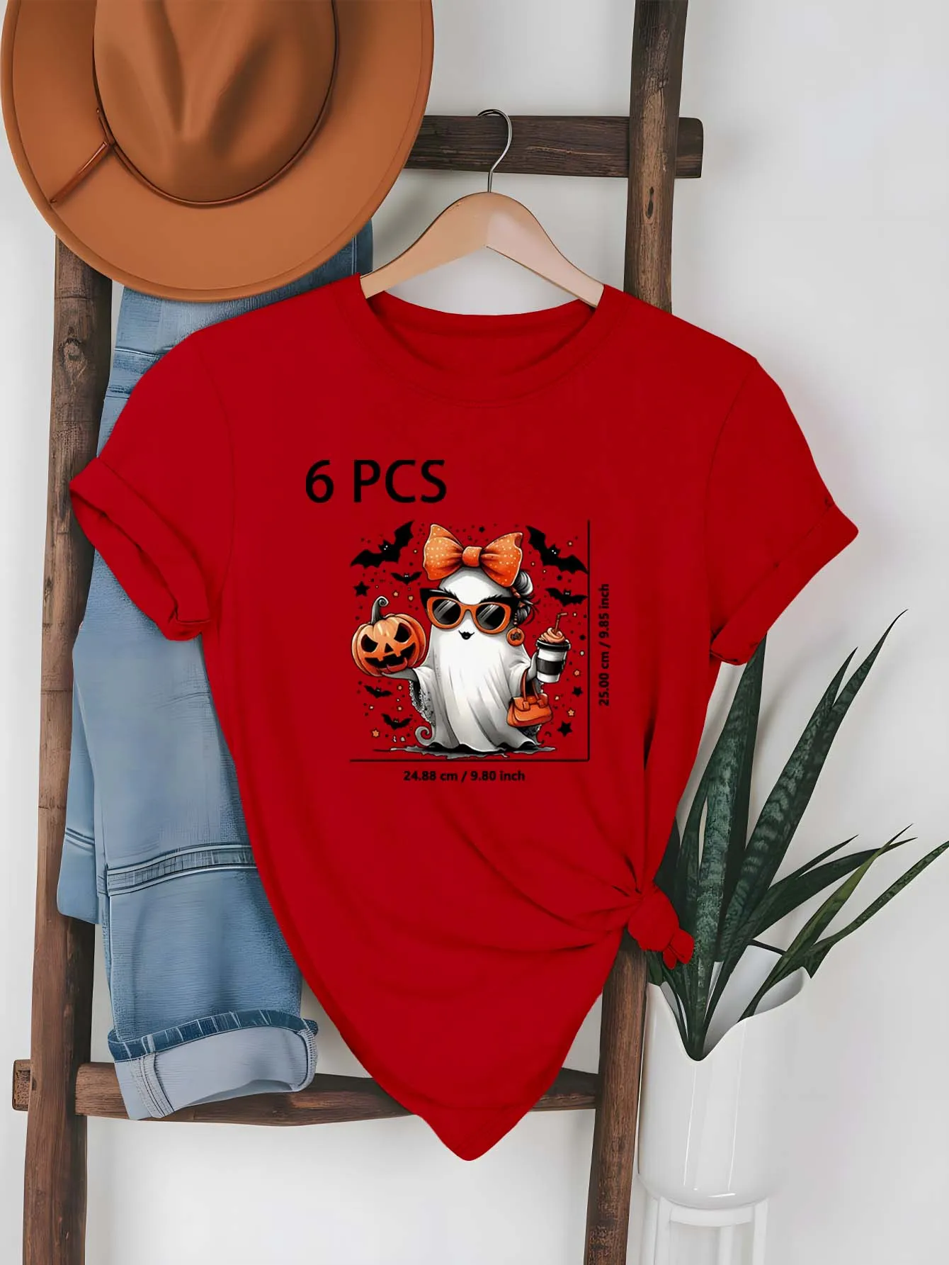 

Плюс размер Хэллоуин шикарный призрак с тыквой кофейная сумка модная модная одежда для стильных вибраций