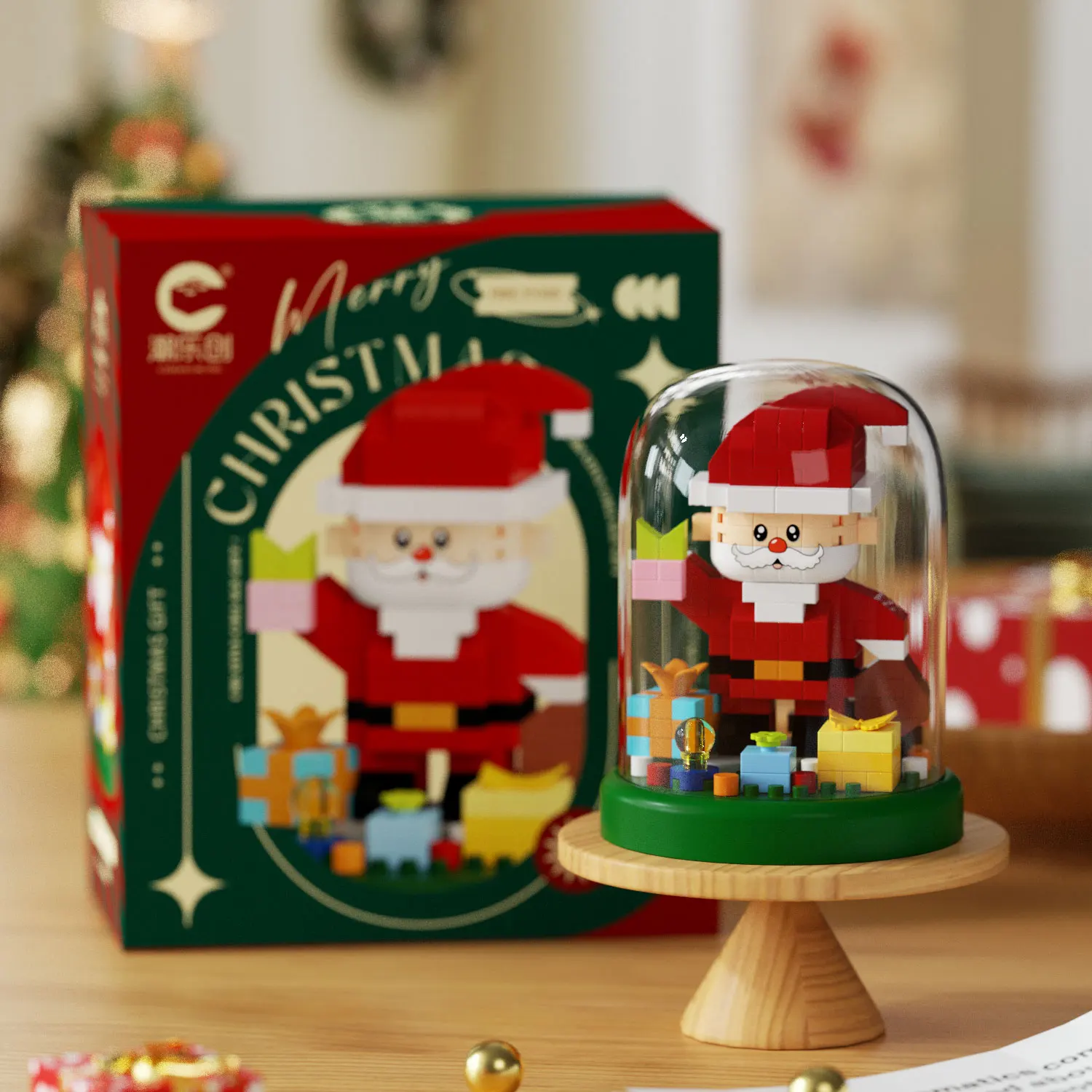 New Santa Creative Miniature 3D Building Block Santa Christmas Tree Street Micro Bricks Children Gift Unique Tree Decorations
