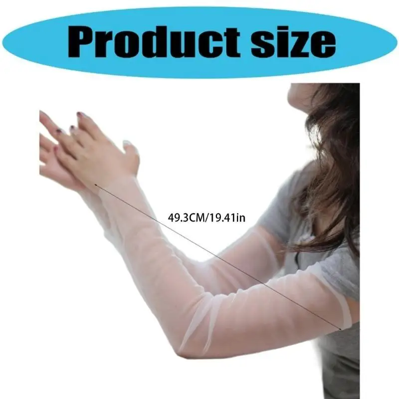 Mangas braço resfriamento nylon 652F com proteção solar malha transparente capa braço para ciclismo verão atividades