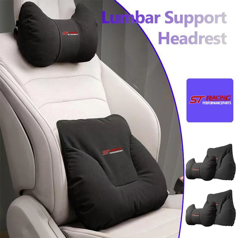 

Car Neck Pillow Lumbar Backrest Cushion Lumbar Cushions Car Headrest Cushion For Ford ST Racing Performance Focus Mk2 Mk3 Fiesta