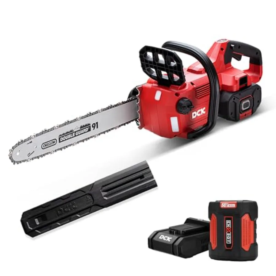 

58V Cordless Chainsaw Electric Brushless Chain Saw 16 Inch Battery Powered Chainsaw with 4.0Ah Battery and 5A Charger for Wood