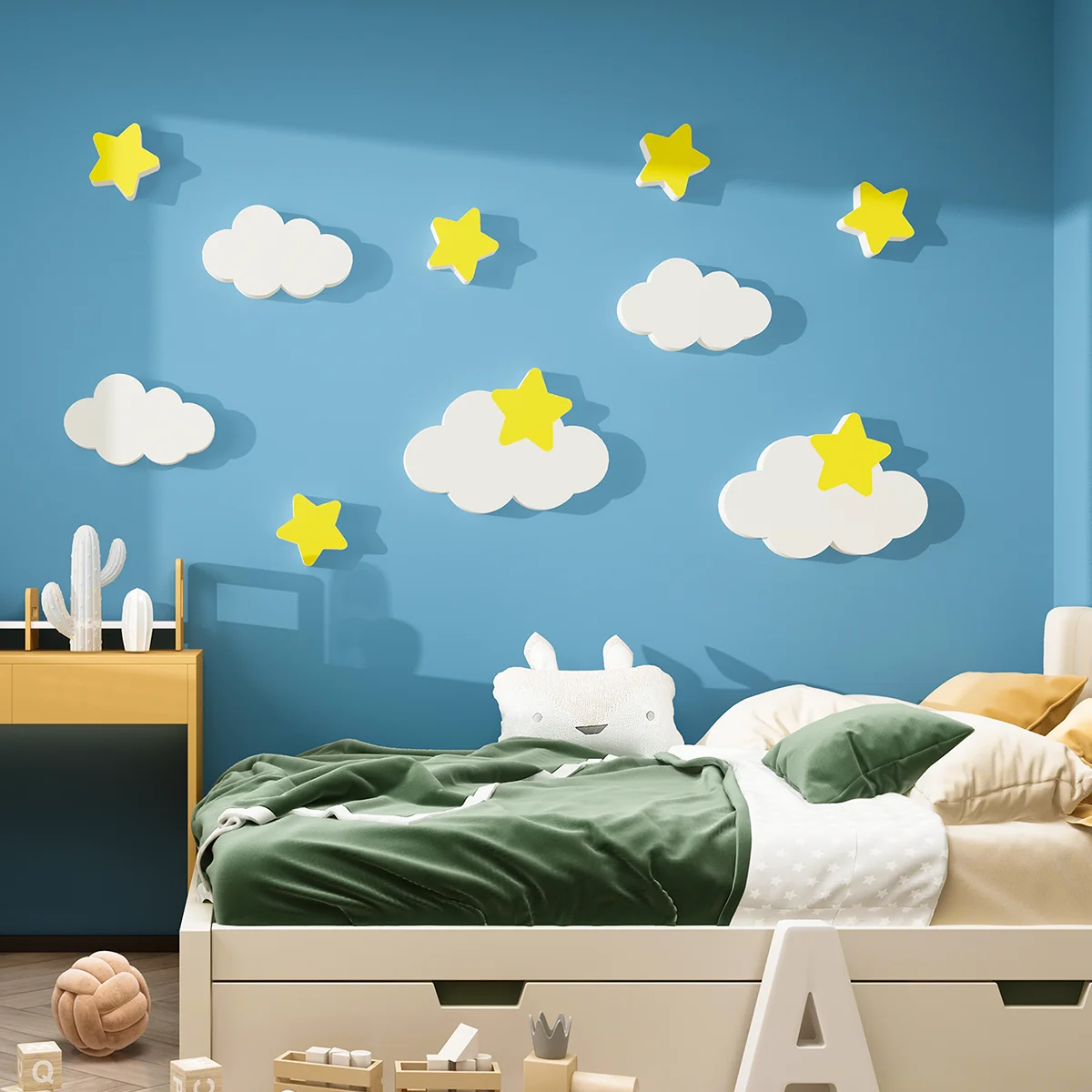 Children's Room Wall Decoration Thickened 3D Little Princess Girl's Room Stars Concealer Sticker Patching Holes Wallpaper Decor