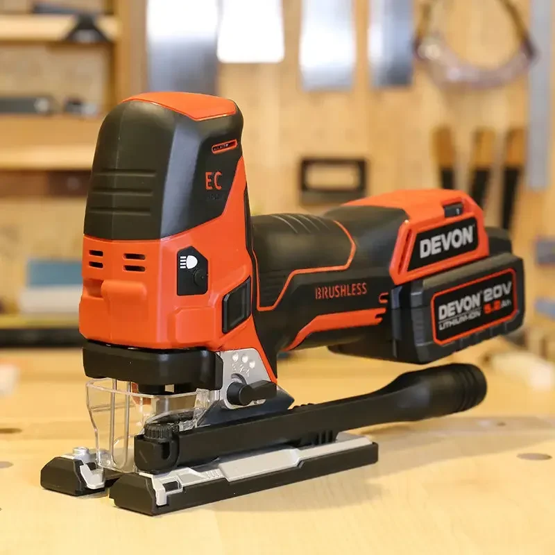 Devon Cordless Jig Saw Brushless 5831 20v 800/3500T/min Stroke 26mm Multi Mode Cutting Adjustable Angle Universal Flex Battery