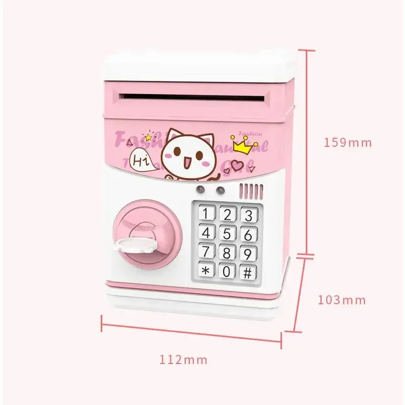 1pc Multifunction Piggy Bank Unbreakable Kids Children Money Coin Saving Jar Storage Box Birthday Gifts Toys (Opened with Key)