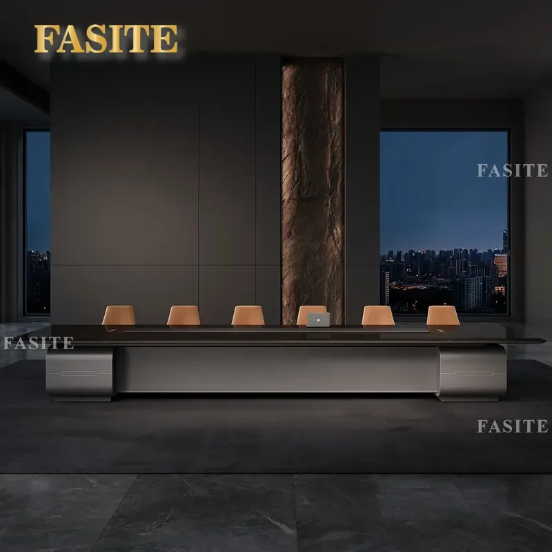For Large Conference Table Light Luxury Long Meeting Desk Company Negotiation Training Workbench Modern Office Furniture