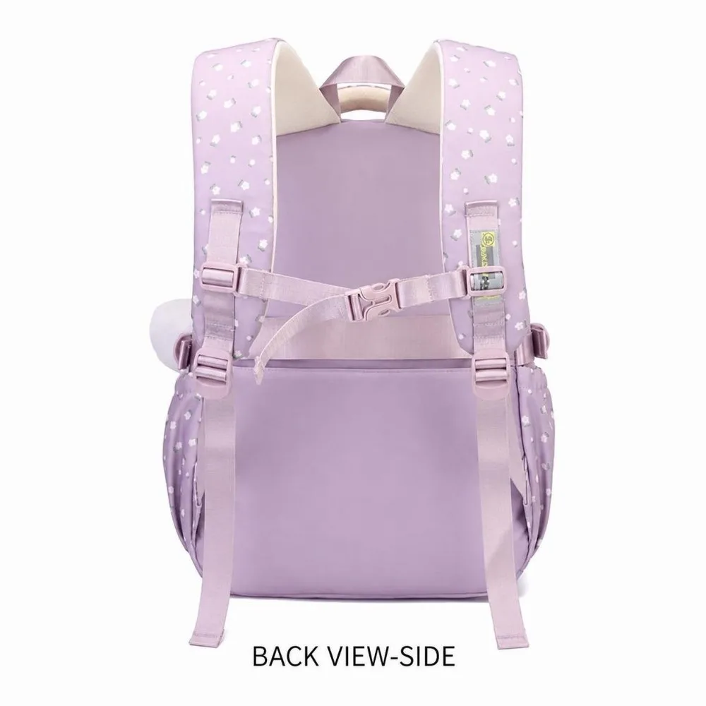Durable Multicolor Bowknot Backpack Lightweight Multi Pockets School Bag Large Capacity Flower Printed Shoulder Bag Girl