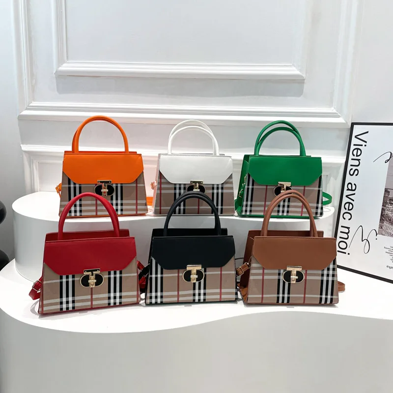 

2025 New Color-Block Square Bag for Women, Very Chic Shoulder Crossbody with Top Handle, Compact and Extremely Versatile​