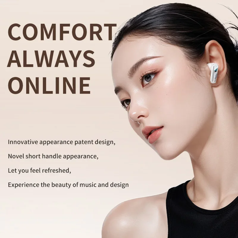 Soleeanre Wireless Touch Screen Headphones Sport Earbuds with Micro Active Noise Cancellation Music Headset Visible Earphones
