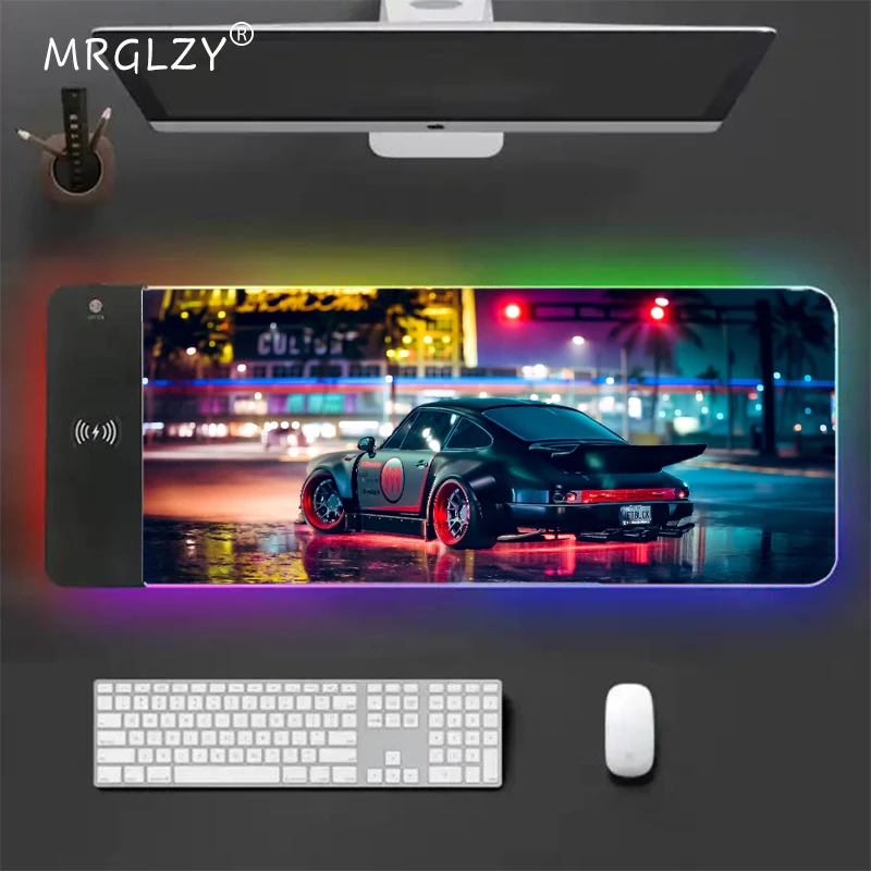 Wireless Charging Mouse Pad Desktop Car Neon Gamer Accessories Xxl Gaming Mats Desk Mat Xxl Pad To Computer Pad on The Table