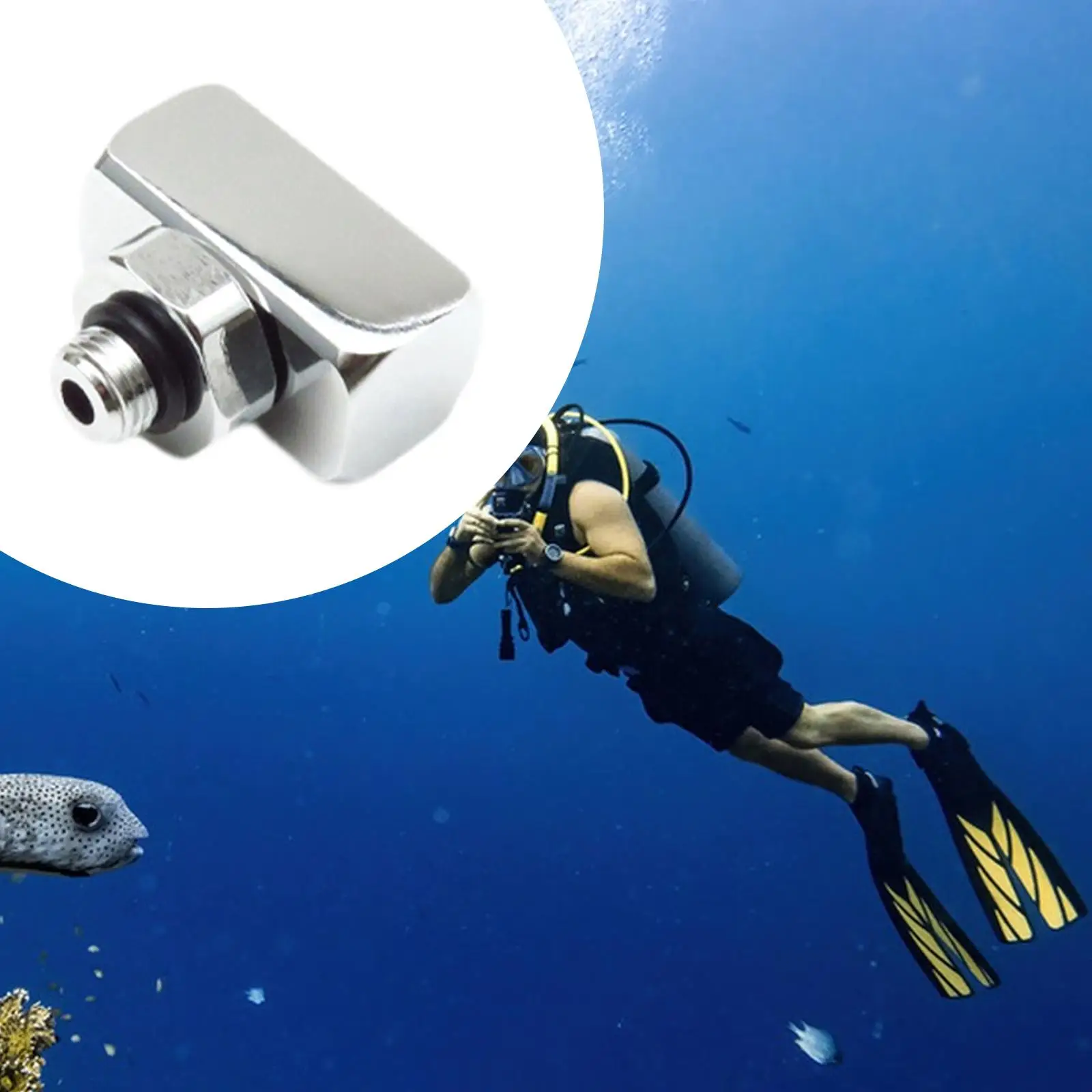 Diving Equipment Hose Splitter Low Pressure Adaptor Copper Fitting for Scuba Diving Regulator