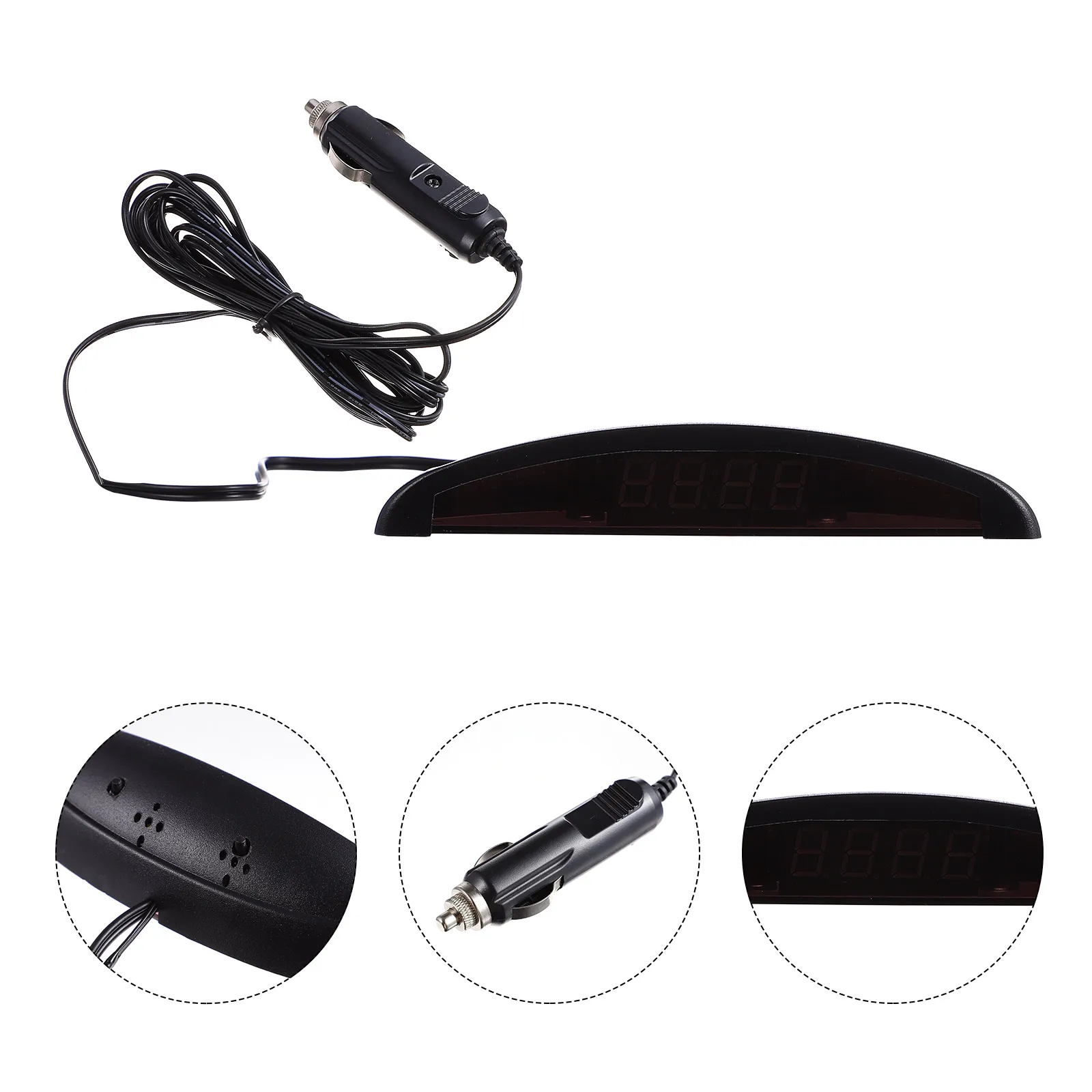 

Digital LED Car Clock Thermometer Plastic High Precision Dashboard Vehicle Electronic Temperature Error Correction Function Long