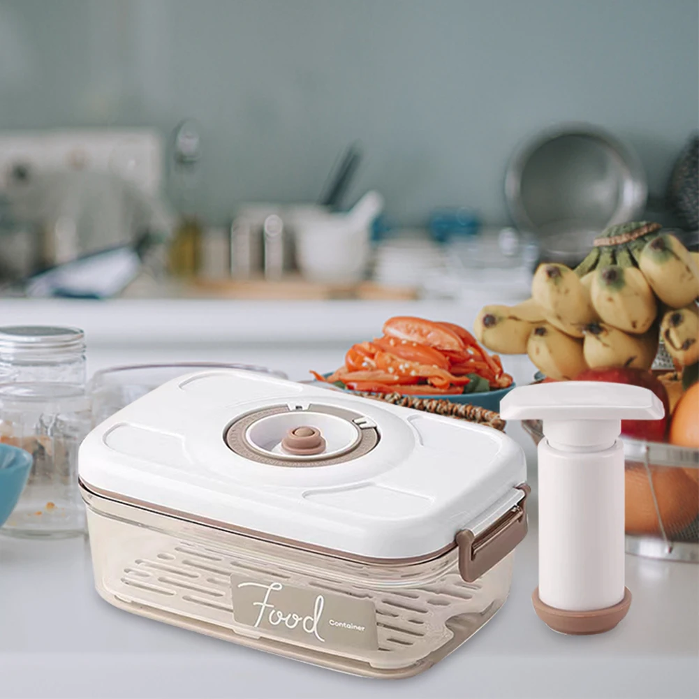 

Vacuum Food Storage Box Vacuum Food Container Large Capacity Food Storage Container with Time Compass & Air Pump for Grains Rice