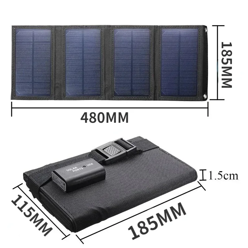 Xiaomi 100W Pannello solare pieghevole Caricabatteria portatile USB 5V per telefono cellulareAccessori da campeggio per banca di potere impermeabile per esterni