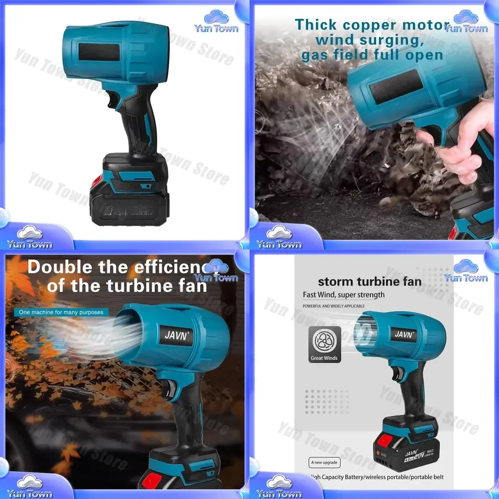 Cordless Leaf Blower for Turbo Fan Jet Fan Battery Air Dust Collector Powerful Dryer for Outdoor Cleaning Garden Yard Debris