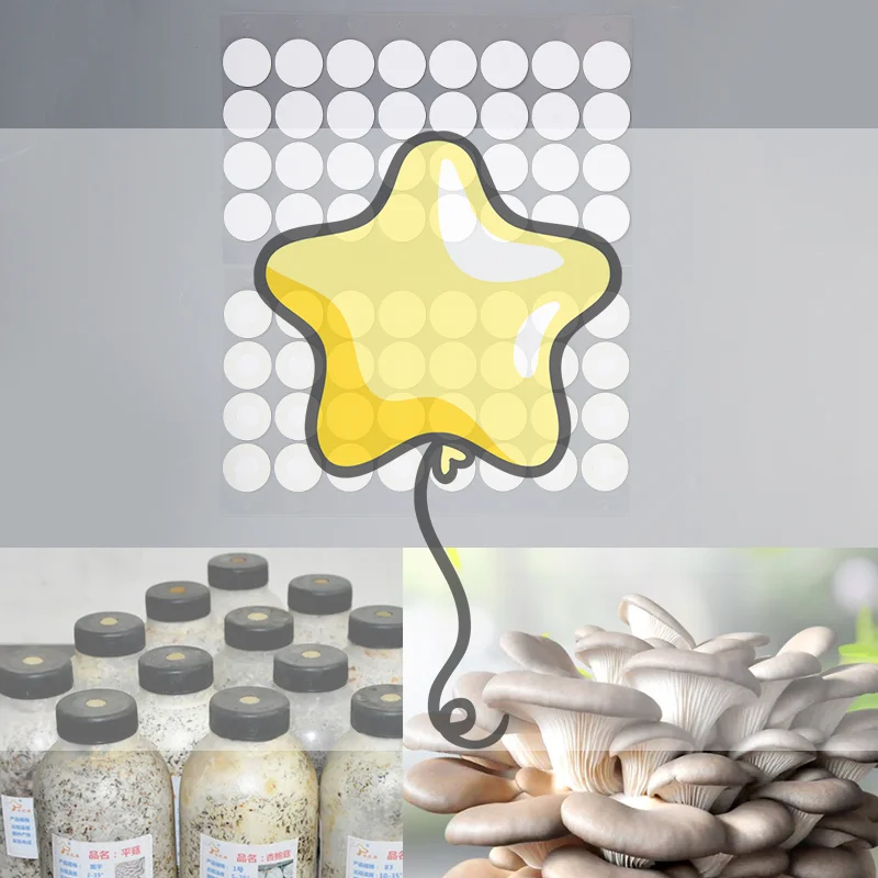 32Pcs/sheet Synthetic Sterile Mesh Filter Paper Stickers 20mm Hydrophobic Breathable Membrane for Mushroom Cultivation Wide Mout
