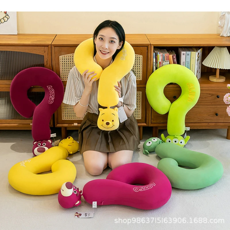 

Disney Question Mark Neck Pillow Plush Toy U-shaped Large Cute Multicolor Winnie The Pooh Pillow Doll Travel Essentials