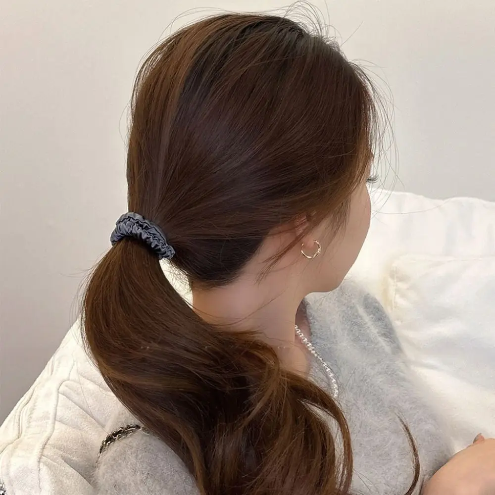 12pcs/box Boxed Silk Hair Rope Set High Elasticity Hair Ring Satin Rubber Band Hair Accessories Solid Color Basic Hair Tie Girl