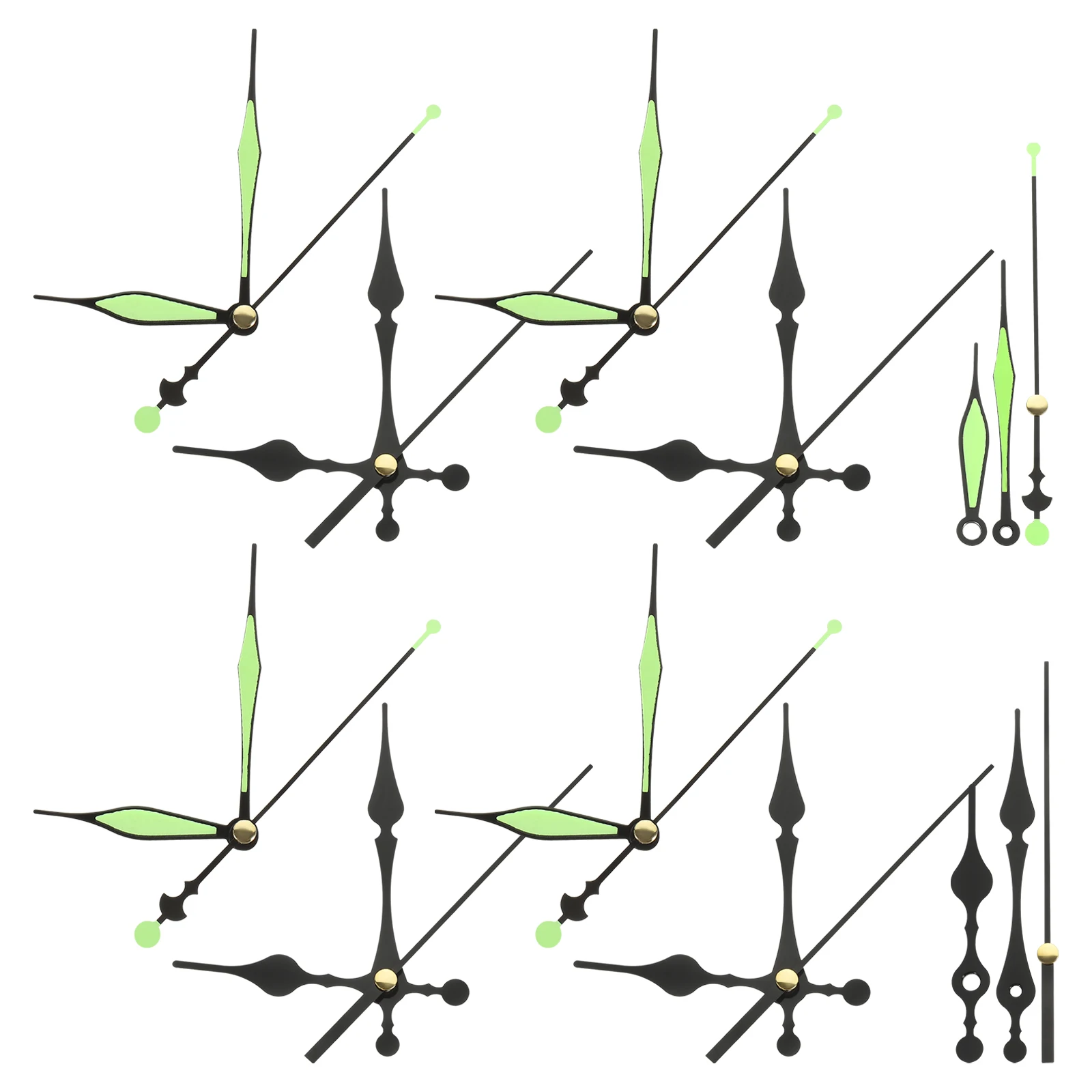 

10 Sets Kit Plastic Large Glow Diy Clock Replacement Dark DIY Repair Long Home Decor Wall Parts Accessories