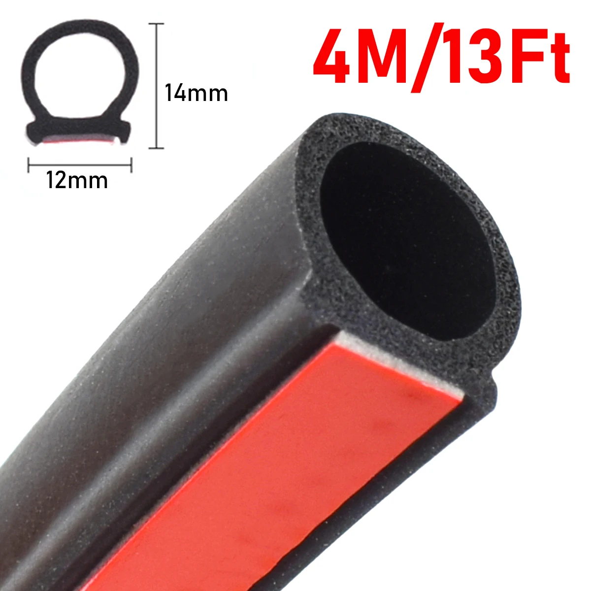 4m/13Ft D Type Rubber Car Door Seal Strip Hollow Edge Guard Weatherstrip Universal Trunk Hood Sealing For Toyota Honda Nissan VW