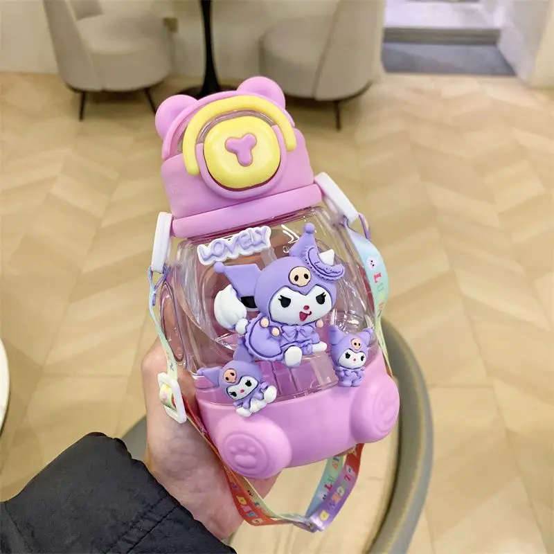 かわいい漫画のアニメキャラクタークロミ食品グレードの新しいスタイルの子供の水カップ女子学生夏ポータブルストローカップ卸売