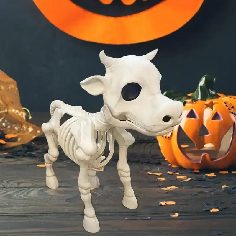 

Halloween Cow Skeleton Realistic Cow Skull Skeleton Decor Graveyard Prop Halloween Tricky Decoration Prop For Outdoor Decoration