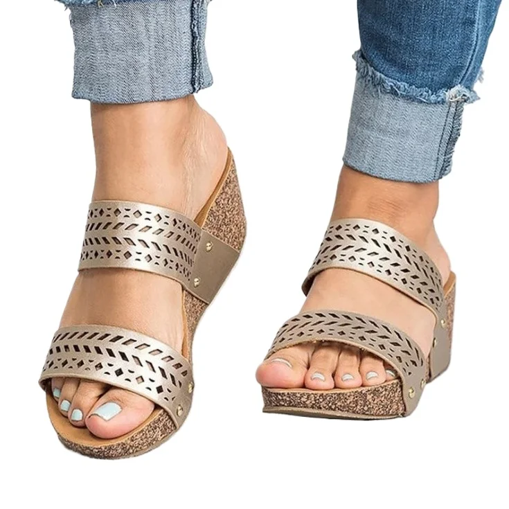 Summer new wedge-heeled sandals for women plus size