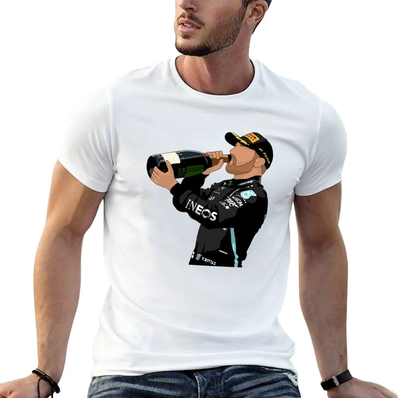 New Valtteri Bottas T-Shirt customized t shirts Tee shirt black t shirt Short t-shirt men graphic t shirts