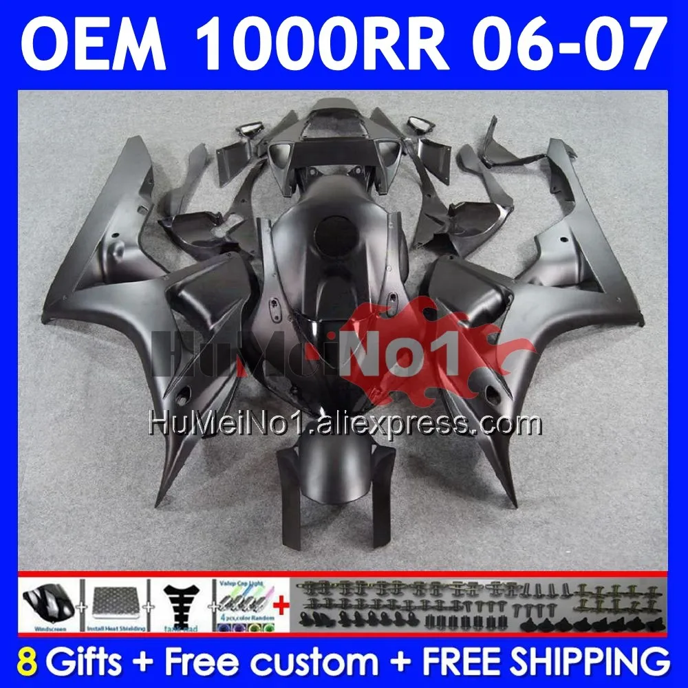 100% Fit Injection For HONDA CBR 1000 RR CC 1000RR Matte black 1000CC 60No.10 CBR1000 RR CBR1000RR 2006 2007 06 07 OEM Fairing