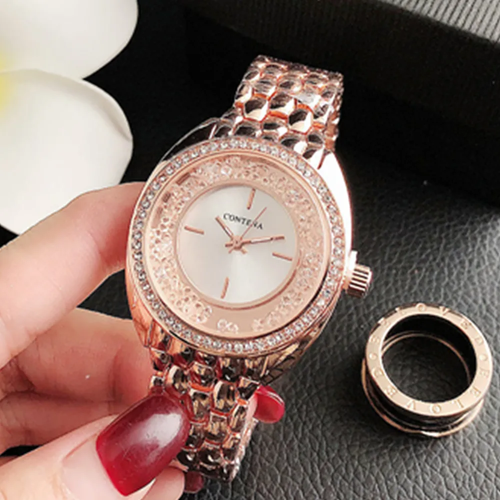 Luxury Top Brand Watch for Women Fashion Crystal Stainless Steel Analog Quartz Wristwatch Elegant Female Clock Relogio Feminino