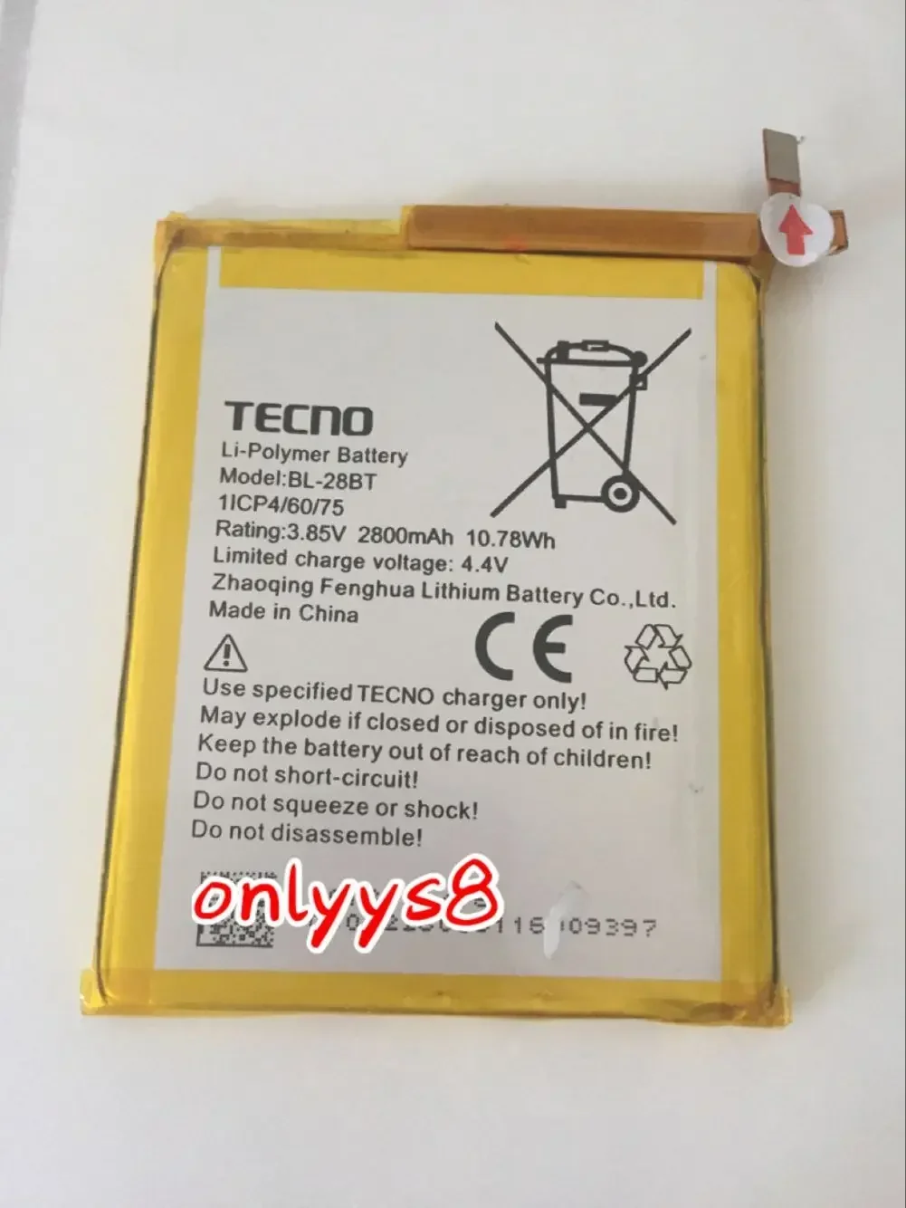 

TECNO bl-28bt phone battery panel 2800mah